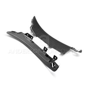 Ford Mustang Splash Guards - Front - Anderson Composites - 3K, 2X2 Twill Weave - Carbon Fiber - `15-`20